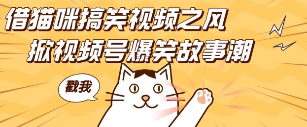 借猫咪搞笑视频之风，掀视频号爆笑故事潮，轻松日入四位数，无门槛快速入门! - 创享网-创享网