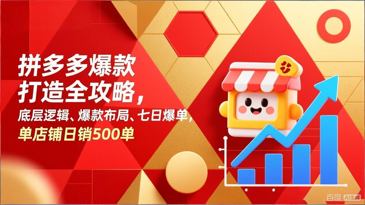 拼多多爆款打造全攻略，底层逻辑、爆款布局、七日爆单，单店铺日销500单 - 创享网-创享网