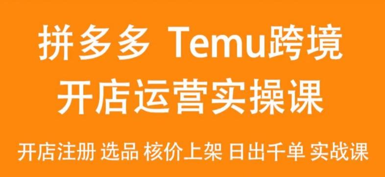 2024Temu最新玩法，Temu跨境开店运营实操课，开店注册/选品/核价上架/日出千单实战课 - 创享网-创享网