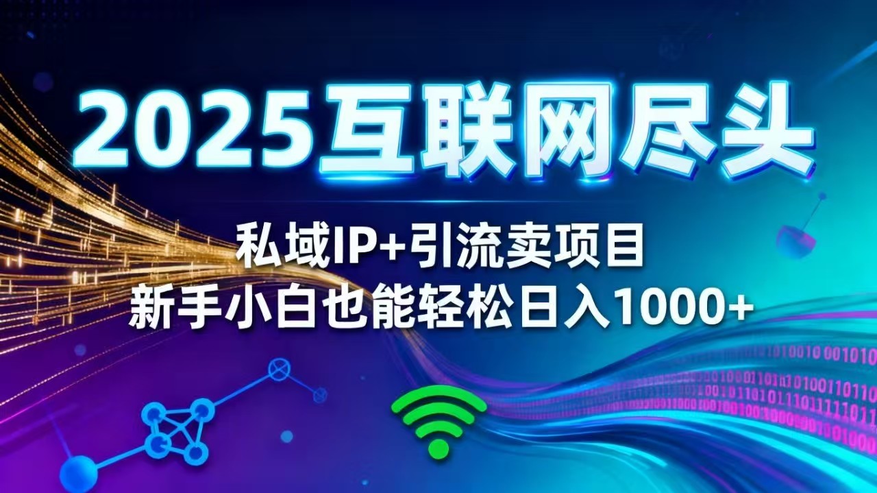 2025网创尽头王炸项目！私域 IP + 精准引流，新手小白在家躺赚日入 1000+-创享网