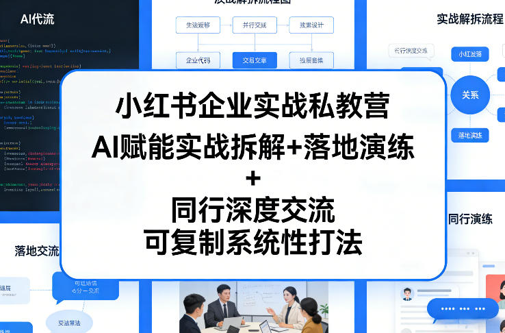 小红书企业实战私教营，AI赋能实战拆解+落地演练+同行深度交流，可复制系统性打法-创享网