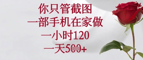 你只管截图，一部手机在家做，苹果安卓都可以，一小时120，一天5张+【揭秘】 - 创享网-创享网