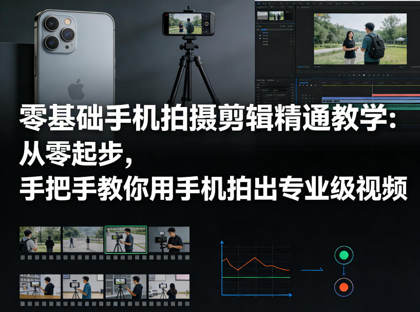 零基础手机拍摄剪辑精通教学：从零起步，手把手教你用手机拍出专业级视频-创享网