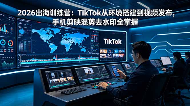 2026出海训练营：TikTok从环境搭建到视频发布，手机剪映混剪去水印全掌握-创享网