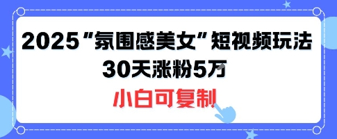 不露脸也能火！2025“氛围感美女”短视频玩法，30天涨粉5W小白可复制 - 创享网-创享网