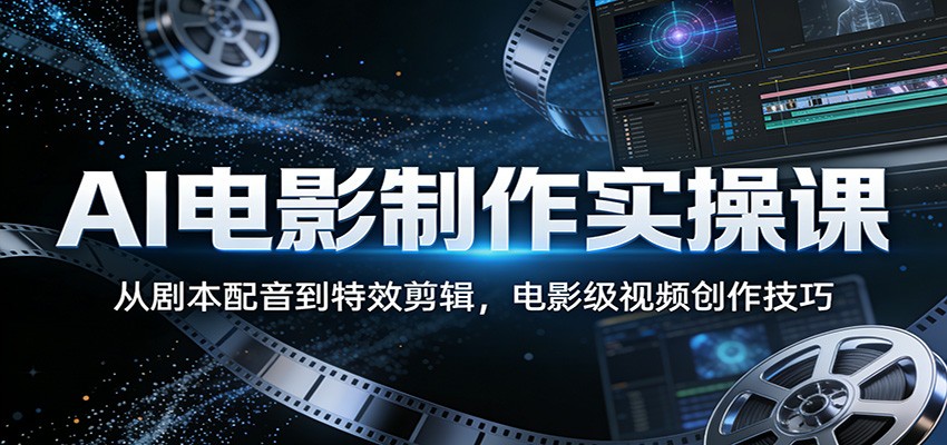 AI电影制作实操课：从剧本配音到特效剪辑，电影级视频创作技巧-创享网