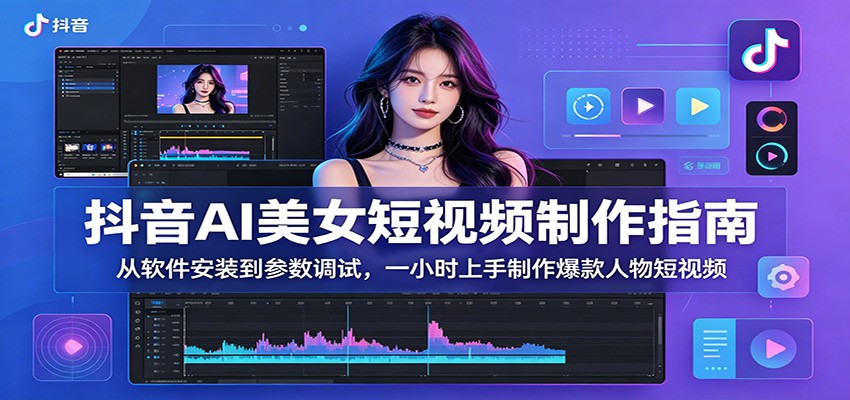 抖音AI美女短视频制作指南：从软件安装到参数调试，一小时上手制作爆款人物短视频-创享网