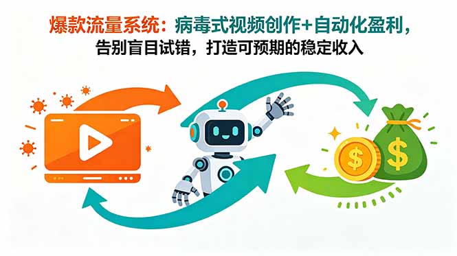 爆款流量系统：病毒式视频创作+自动化盈利，告别盲目试错，打造可预期的稳定收入-创享网
