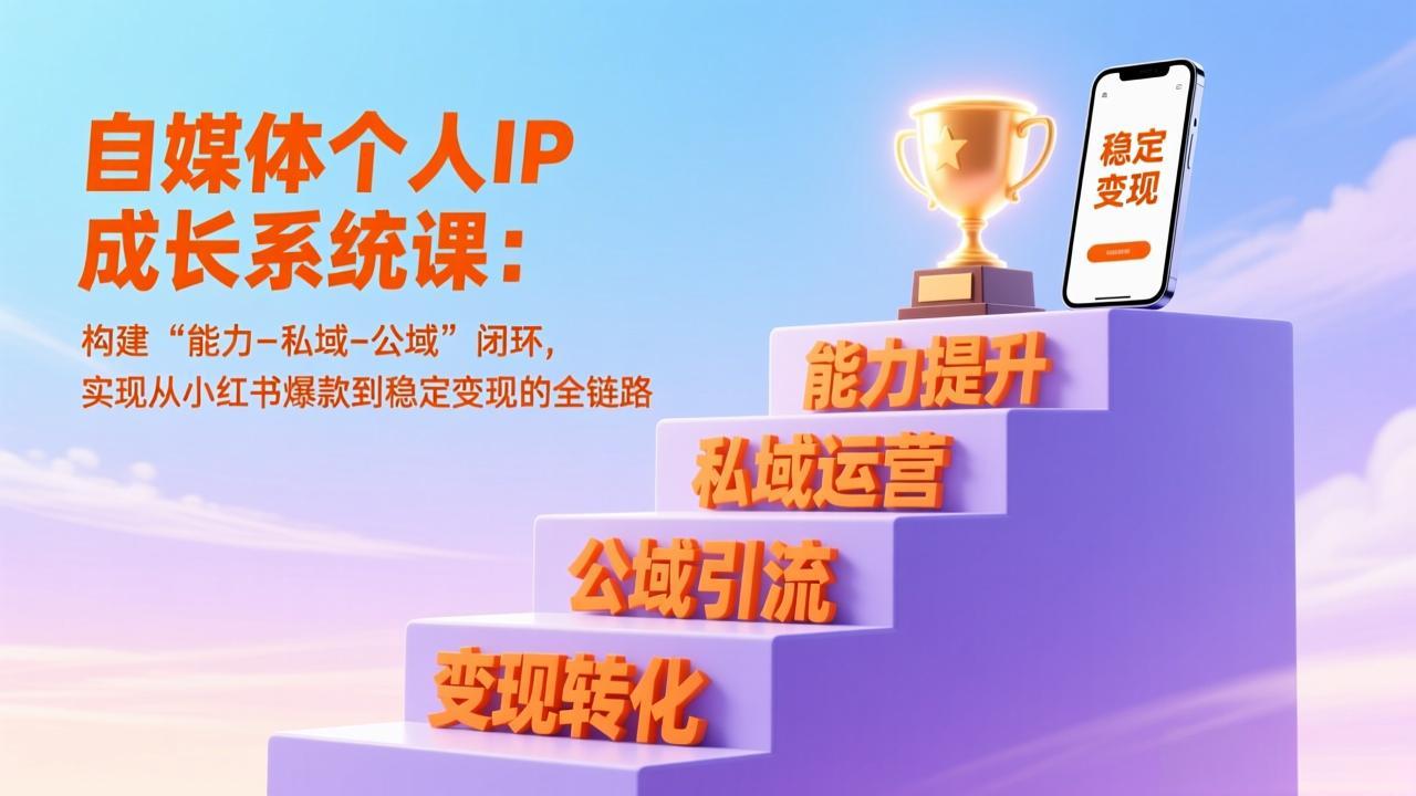 自媒体个人IP成长系统课：构建“能力-私域-公域”闭环，实现从小红书爆款到稳定变现的全链路 - 创享网-创享网