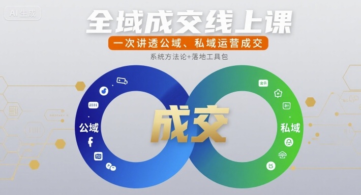 全域成交线上课，一次讲透公域、私域运营成交 - 创享网-创享网