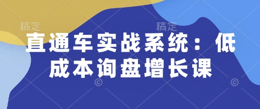 直通车实战系统：低成本询盘增长课，让个人通过技能实现升职加薪，让企业低成本获客，订单源源不断 - 创享网-创享网