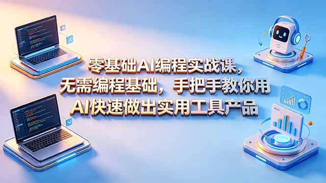 零基础AI编程实战课-更新，无需编程基础，手把手教你用AI快速做出实用工具产品-创享网