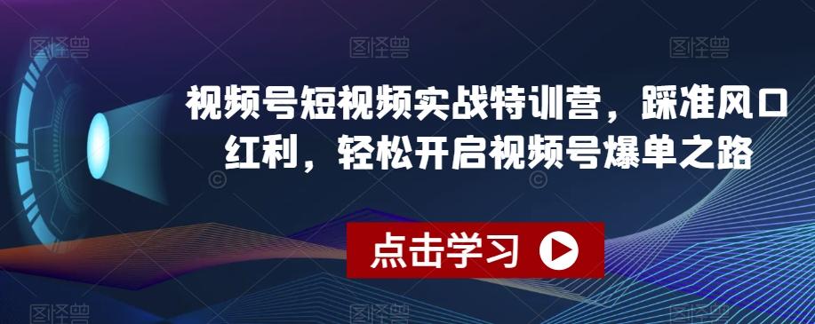 视频号短视频实战特训营，踩准风口红利，轻松开启视频号爆单之路 - 创享网-创享网