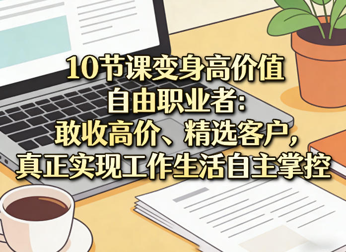 10节课变身高价值自由职业者：敢收高价、精选客户，真正实现工作生活自主掌控-创享网