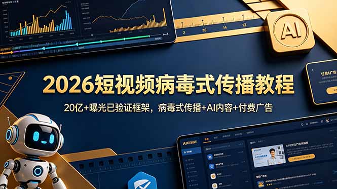 2026短视频病毒式传播教程：20亿+曝光已验证框架，病毒式传播+AI内容+付费广告 - 创享网-创享网