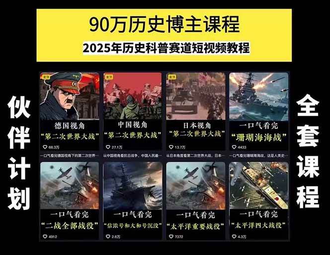 图片[1]-短视频历史赛道实战教程，手机电脑双端剪辑教程和账号运营指南与变现技巧 - 创享网-创享网