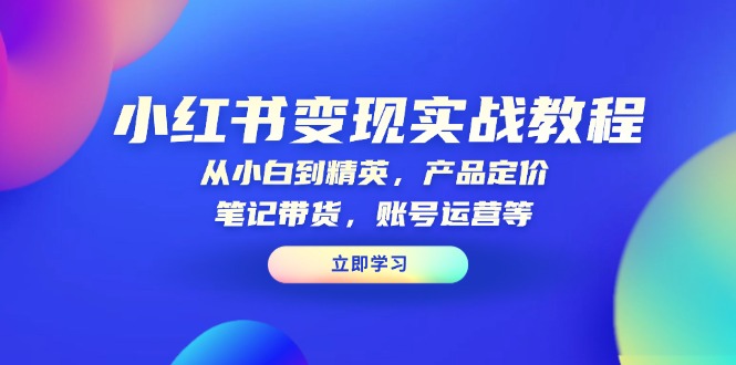 小红书变现实战教程：从小白到精英，产品定价，笔记带货，账号运营等 - 创享网-创享网