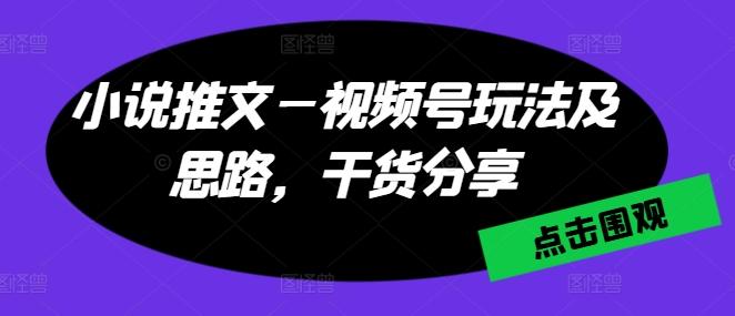 小说推文—视频号玩法及思路，干货分享 - 创享网-创享网