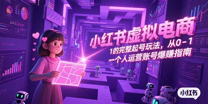 小红书虚拟电商，从0-1的完整起号玩法，一个人运营账号爆赚指南 - 创享网-创享网