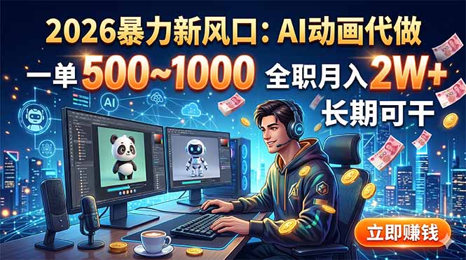 2026暴力新风口：AI动画代做，一单500~1000，全职月入2W+，长期可干 - 创享网-创享网
