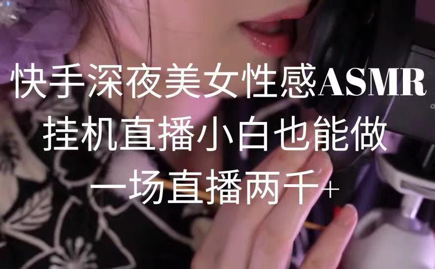 快手深夜美女性感ASMR挂机直播，小白也能做，一场直播两千+ - 创享网-创享网