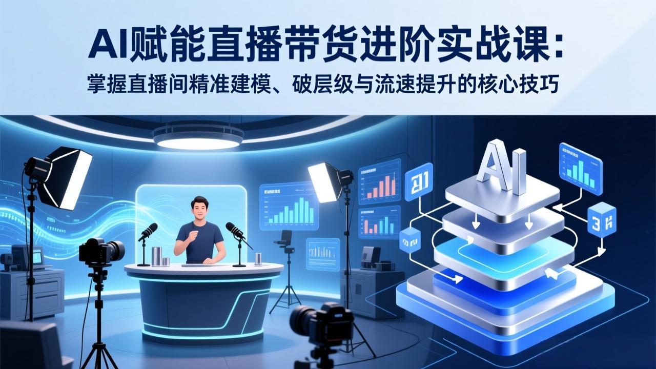 AI赋能直播带货进阶实战课：掌握直播间精准建模、破层级与流速提升的核心技巧-创享网