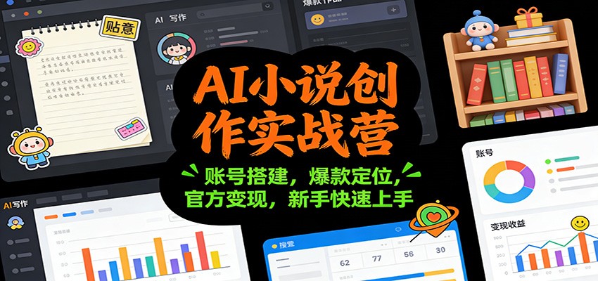 AI小说创作实战营：账号搭建，爆款定位，官方变现，新手快速上手-创享网