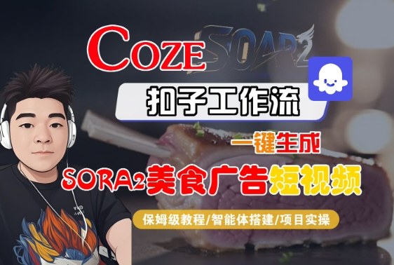 Coze扣子智能体工作流一键生成“SORA2美食广告“短视频,全流程保姆级教学-创享网