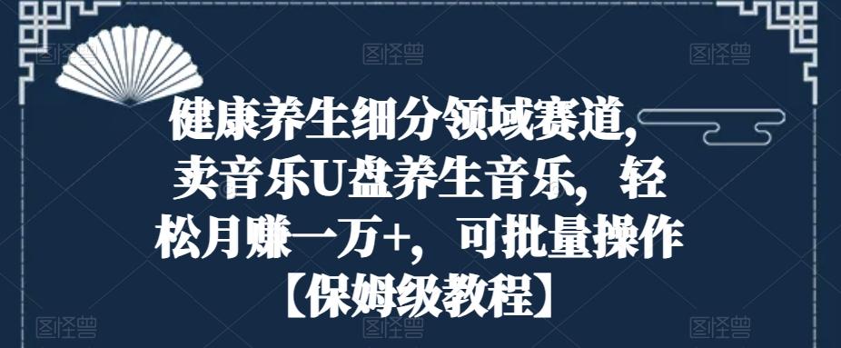 健康养生细分领域赛道，卖音乐U盘养生音乐，轻松月赚一万+，可批量操作【保姆级教程】 - 创享网-创享网