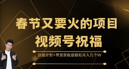 春节又要火的项目视频号祝福，分成计划+带货双收益，轻松月入几个W【揭秘】 - 创享网-创享网