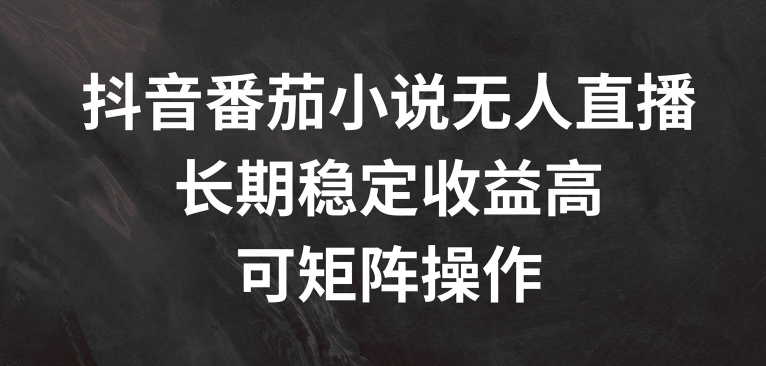 抖音番茄小说无人直播，长期稳定收益高，可矩阵操作【揭秘】 - 创享网-创享网