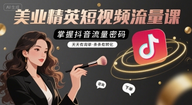 美业精英短视频流量课，掌握抖音流量密码，天天有询单，条条有转化 - 创享网-创享网