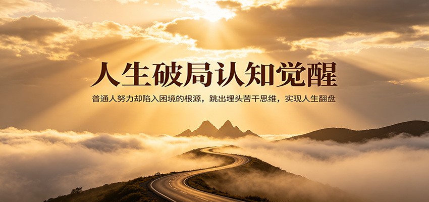 人生破局认知觉醒，普通人努力却陷入困境的根源，跳出埋头苦干思维，实现人生翻盘-创享网