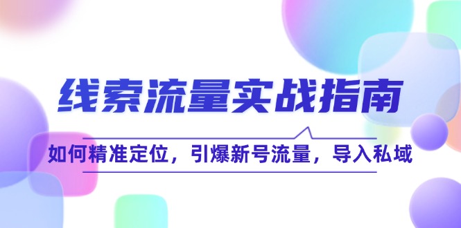 线 索 流 量-实战指南：如何精准定位，引爆新号流量，导入私域 - 创享网-创享网