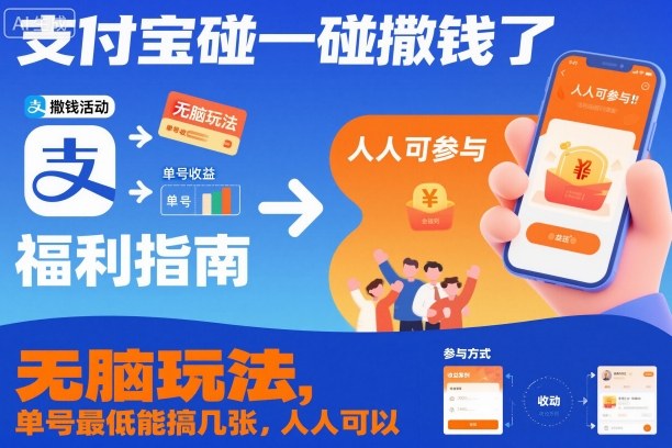 支付宝碰一碰撒钱了,无脑玩法,单号最低能搞几张,人人可以撸【揭秘】-创享网