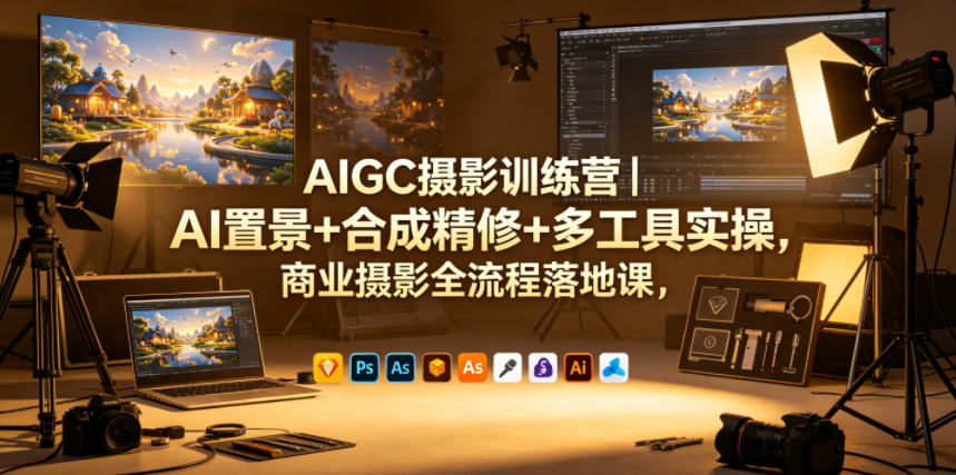 AIGC摄影训练营｜AI置景+合成精修+多工具实操，商业摄影全流程落地课-创享网