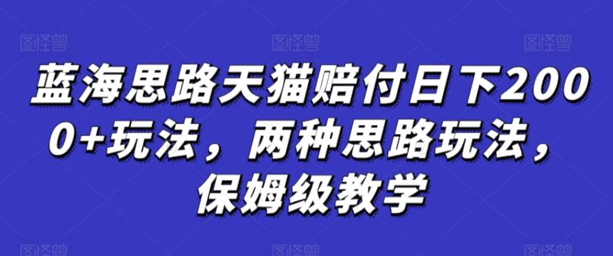 蓝海思路天猫赔付日下2000+玩法，两种思路玩法，保姆级教学【仅揭秘】 - 创享网-创享网