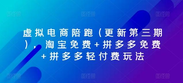 虚拟电商陪跑(更新第三期)，淘宝免费+拼多多免费+拼多多轻付费玩法 - 创享网-创享网