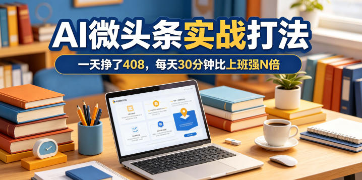 一天挣了408，AI微头条实战打法，每天30分钟比上班强N倍-创享网