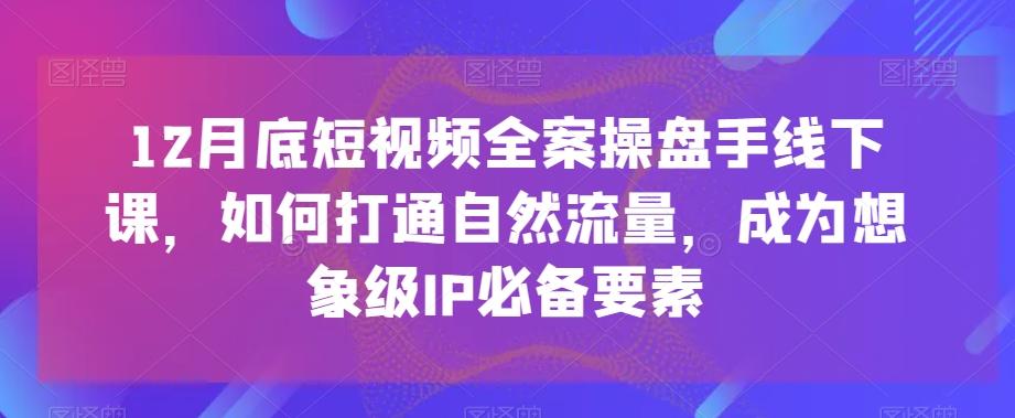 12月底短视频全案操盘手线下课，如何打通自然流量，成为想象级IP必备要素 - 创享网-创享网