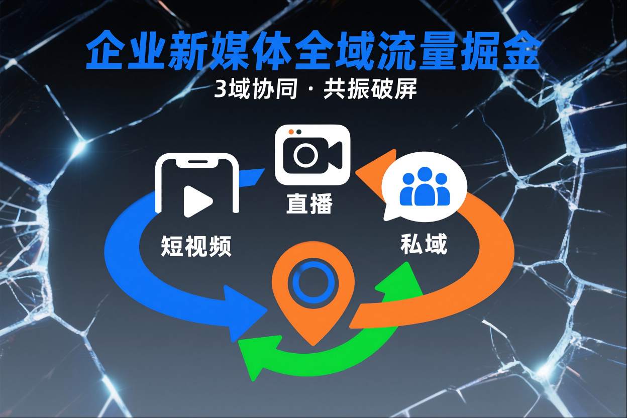 短视频全域商业模式，企业新媒体全域流量掘金，3域协同，共振破屏，短视频-直播-私域-地域 - 创享网-创享网