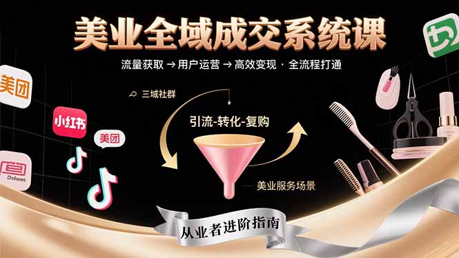美业全域成交系统课程：帮助美业从业者打通从流量获取到高效变现全流程 - 创享网-创享网