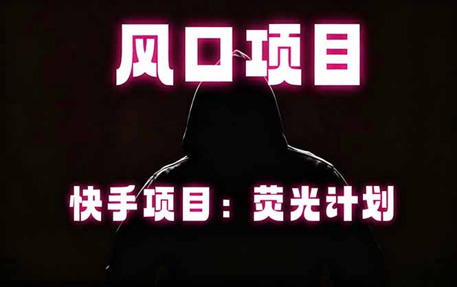 快手风口项目，荧光计划托管，长期稳定，适合批量做-创享网