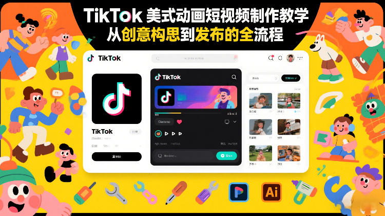 TikTok美式动画短视频制作教学，从创意构思到发布的全流程-创享网