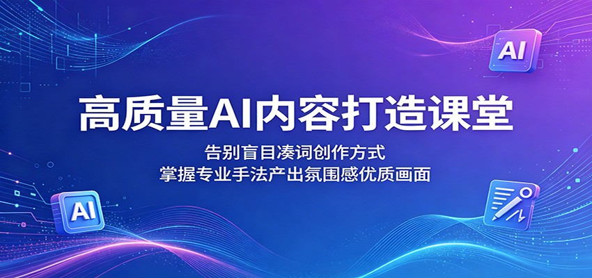 高质量AI内容打造课堂:告别盲目凑词创作方式,掌握专业手法产出氛围感优质画面-创享网