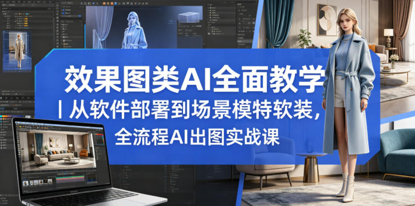 效果图类AI全面教学｜从软件部署到场景模特软装，全流程AI出图实战课 - 创享网-创享网