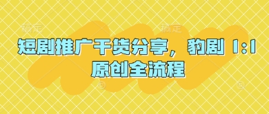 短剧推广干货分享，豹剧 1:1原创全流程 - 创享网-创享网