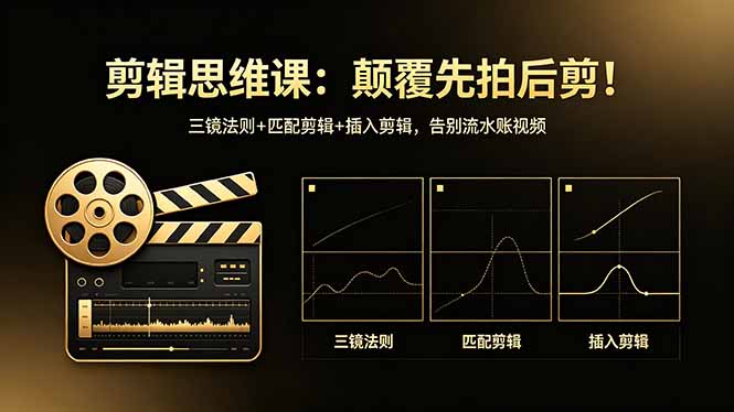 剪辑思维课：颠覆先拍后剪！三镜法则+匹配剪辑+插入剪辑，告别流水账视频-创享网