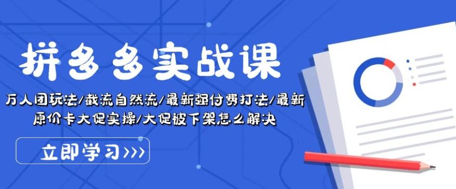 拼多多实战课：万人团玩法/截流自然流/最新强付费打法/最新原价卡大促.. - 创享网-创享网