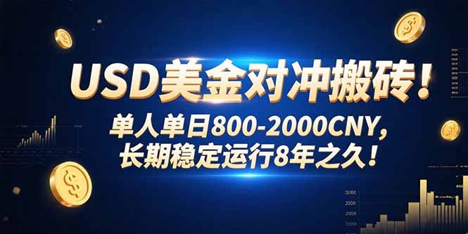 USD美金对冲搬砖!单人单日800-2000CNY，长期稳定运行8年之久! - 创享网-创享网